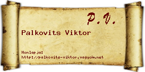 Palkovits Viktor névjegykártya